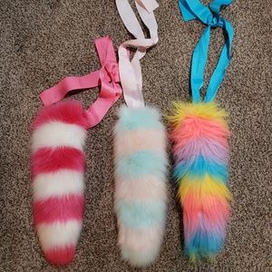 Justice girls cosplay costume unicorn fur tails.